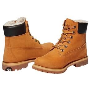 Timberland 6" Fleece Warm Lined WP Men Boot - Wheat/Brown -  Size: 7.5
